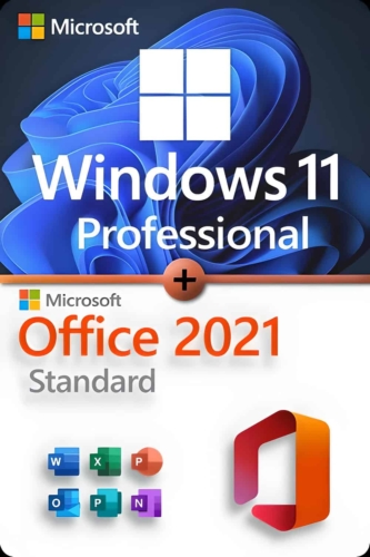 Microsoft Windows 11 Pro + Microsoft Office 2021 Standard Lizenz für 3 PC
