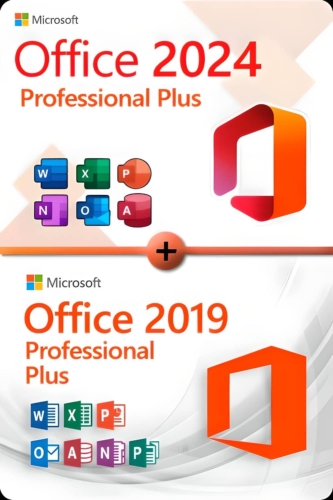 Microsoft Office 2024 Professional Plus + Microsoft Office 2019 Professional Plus Lizenz für 3 PC