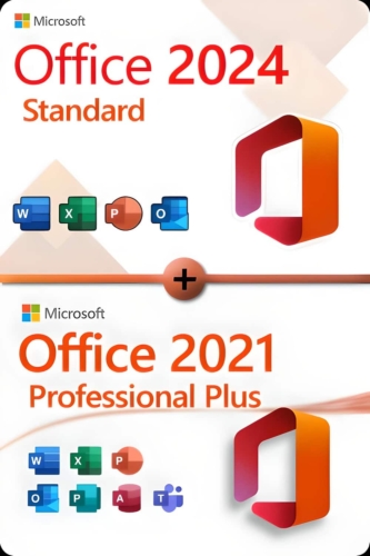 Microsoft Office 2024 Standard + Microsoft Office 2021 Professional Plus für 3 PC