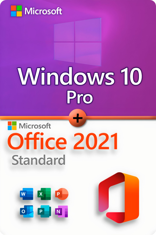 Microsoft Windows 10 Professional + Microsoft Office 2021 Standard Lizenz für 3 PC