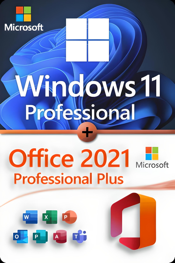 Microsoft Windows 11 Professional + Microsoft Office 2021 Professional Plus Lizenz für 3 PC