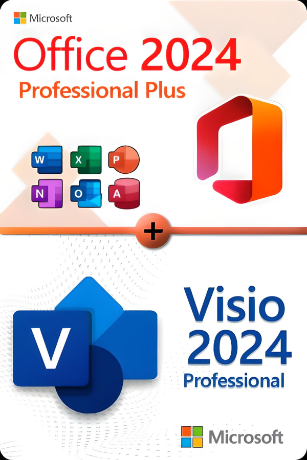 Microsoft Office 2024 Professional Plus + Microsoft Visio 2024 Professional für 3 PC