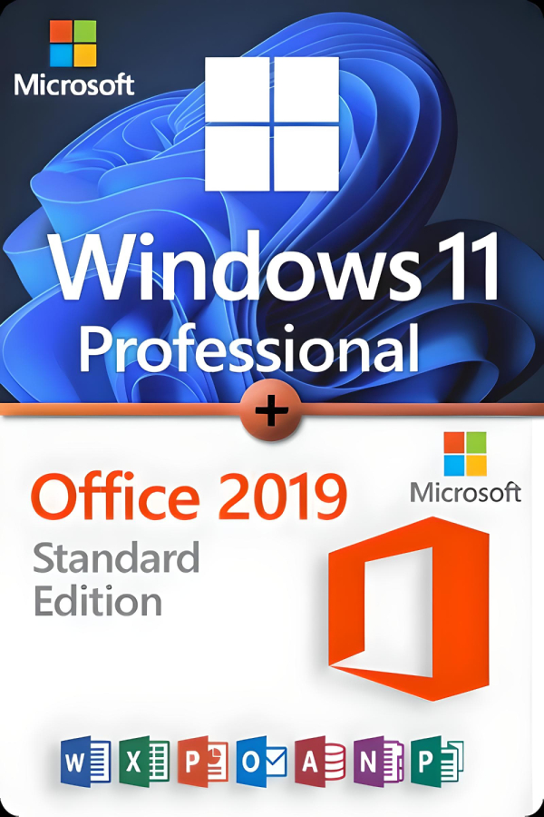 Microsoft Windows 11 Professional + Microsoft Office 2019 Standard Lizenz für 3 PC