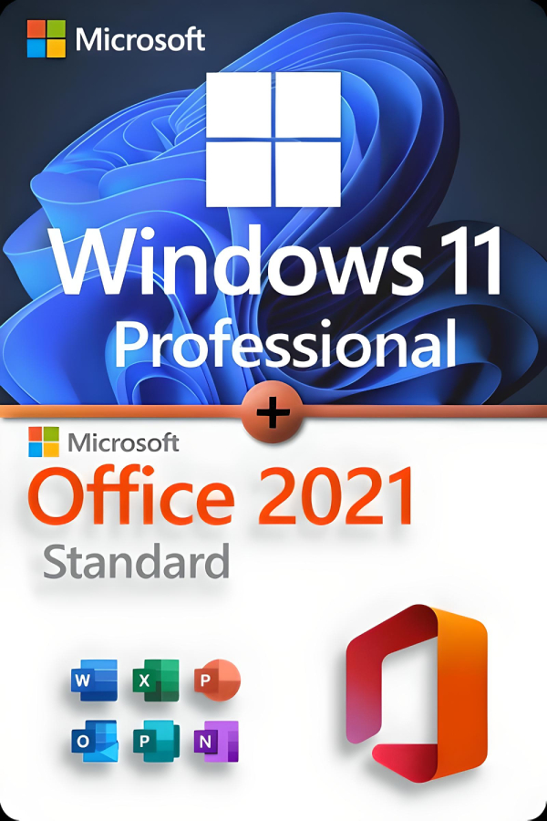 Microsoft Windows 11 Professional + Microsoft Office 2021 Standard Lizenz für 3 PC