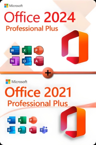 Microsoft Office 2024 Professional Plus + Microsoft Office 2021 Professional Lizenz für 3 PC