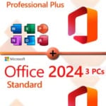 Microsoft Office 2024 Standard + Microsoft Office 2024 Professional Plus für 3 PC