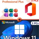 Microsoft Office 2024 Professional Plus + Microsoft Windows 11 Professional Lizenz für 3 PC