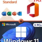Microsoft Office 2024 Standard + Microsoft Windows 11 Professional für 3 PC