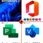 Microsoft Windows 11 Pro + Microsoft Office 2024 Pro Plus + Microsoft Project 2024 Pro + Microsoft Visio 2024 Pro Lizenz für 3 PC